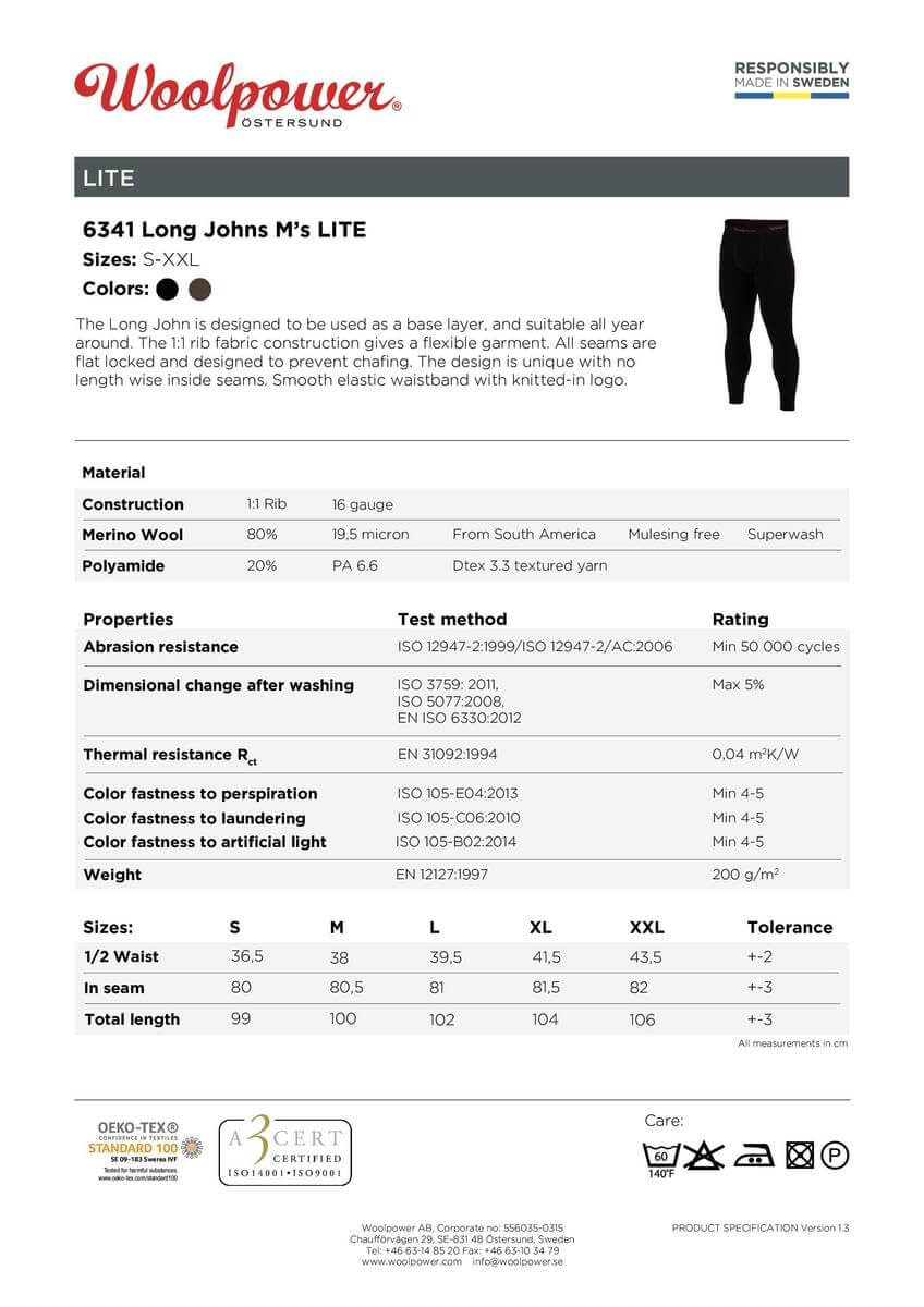 Woolpower Long Johns Lite Herren